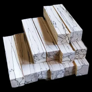 Manualidades 1 Uds. Patrón de arce Spalted madera estable mango de madera DIY material de madera pluma/cuchara