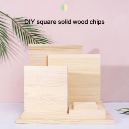 Artisanat 1 cm d'épaisseur feuille de bois massif carré table de sable modèle de construction matériel bricolage feuille de bois carrée à la main pour la décoration de la maison sous-verre