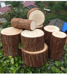 Ambachten 1pc Kleine Houten stapel basisornamenten stomp origineel hout boom fotografie fotogereedschap handleiding DIY decoratie Onafgewerkt hout