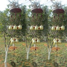 Crafts 1pcs Antigua Amazing 10 Cobre Bell Chimes de viento al aire libre Jardín Windchime colgante Decoración de la ventana del hogar