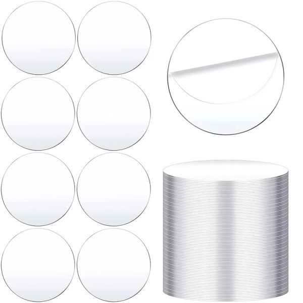 Artisanat 50/25 PCS Cercles acryliques clairs Blanks Feuille rond Disques acryliques pour art peinture enfants artisanat diy 2/3 pouces 2 mm d'épaisseur