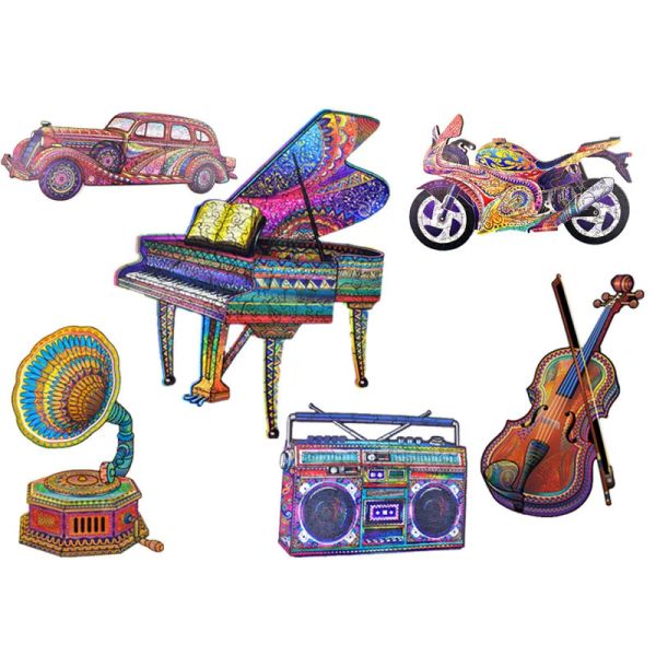 Manualidades A5/A4/A3 Radio de gramófono Rompecabezas de madera Rompecabezas de piano Regalo Juegos interactivos Juguete Adultos Juego para niños Decoración educativa para el hogar