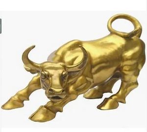 Artisanat livraison gratuite Big Wall Street Bronze féroce Bull Ox Statue Decoration Bronze Factory Stores