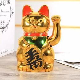 Crafts Chinese gelukkige kat rijkdom zwaaien kattengoud golvende hand fengshui lucky maneki neko schattig huisdecor welkom waaiende kat groothandel