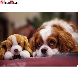 Ambachten DIY Diamant Schilderen Kruissteek hond Diamant Borduren Cavalier king spaniel Volledige Diamond Mozaïek Home Decor WHH273e