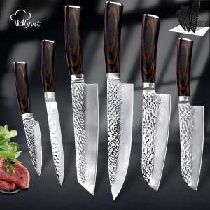 Ensemble de couteaux de cuisine artisanaux, couteau de chef Santoku, couteaux japonais 16 pièces 7cr17 en acier inoxydable à haute teneur en carbone, couteau d'office à poisson complet