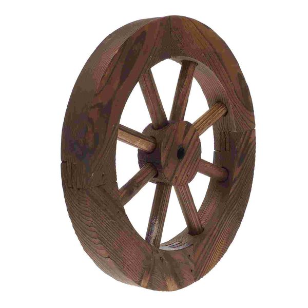 Artisanat Wheel Decor Wall Wagon Bois Bois Decorative 3D JARDINE RUSTIQUE RUSTOOR WESTRIE ROUILES VINTAGE ART HORT STATURE Rétro cour Retro