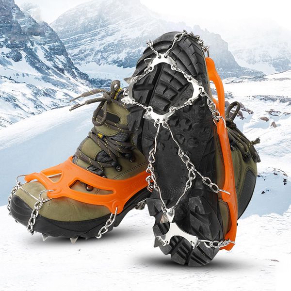 Crampons 19 Dents Crampons De Traction En Acier Inoxydable Poignées Antidérapantes Glace Chaussures De Neige Bottes Marche Randonnée Accessoires 230404