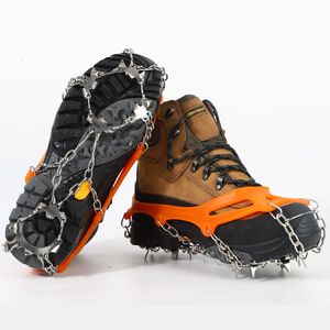 Crampones 8 dientes Acero Pinza de hielo Spike para zapatos Antideslizante Escalada Picos de nieve Tacos Cadena Garras Apretones Botas Cubierta 230404