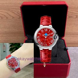 Crater Automatic Unisexe Watches Limited Edition China Red Red New Womens Blue Balloon mécanique Swiss Watch 33 mm avec boîte d'origine