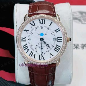 Crater Unisex Watches Fixe NOUVELLE série de 40 mm London Série 18K Rose Gold Diamond Incru