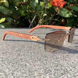 Lunettes de luxe en bois en soif pour hommes Carters Designers Lunettes de soleil Fashion sans joie de soleil vintage Drive de vacances Decoration 2154