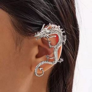 Boucles d'oreilles à Clip Dragon rampant, Vintage, rétro, Piercing, Cartilage, accessoires bijoux gothiques pour femmes