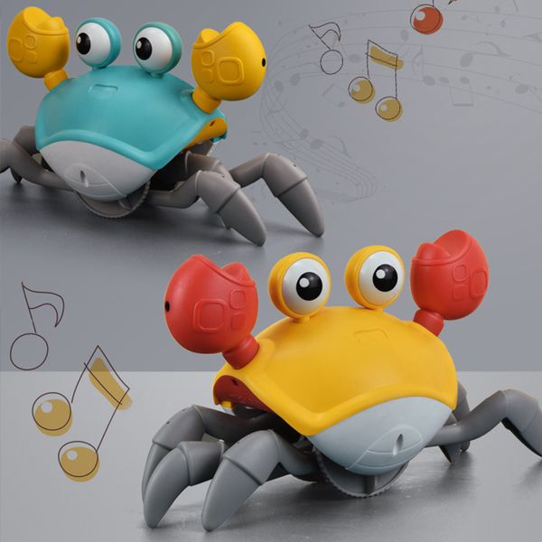 Crabe rampant pour bébé, jouet pour temps sur le ventre, cadeaux pour tout-petits, nouveau-né, marche, danse, crabe mobile avec musique et évitement d'obstacles