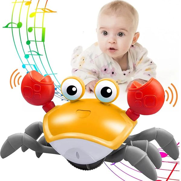 Temps de ventre de crabe rampant pour l'activité de bébé Activité de surface Jouet avec musique LED LED UP CRABLE FUJAO TOUEL