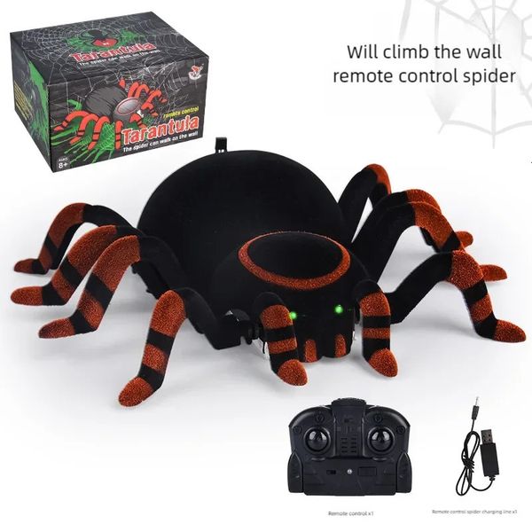 Crawling Spider 2,4g RC Toys Light Electric Light avec des effets sonores Simulation Mur d'escalade Double mode Remote Control Toys 240523