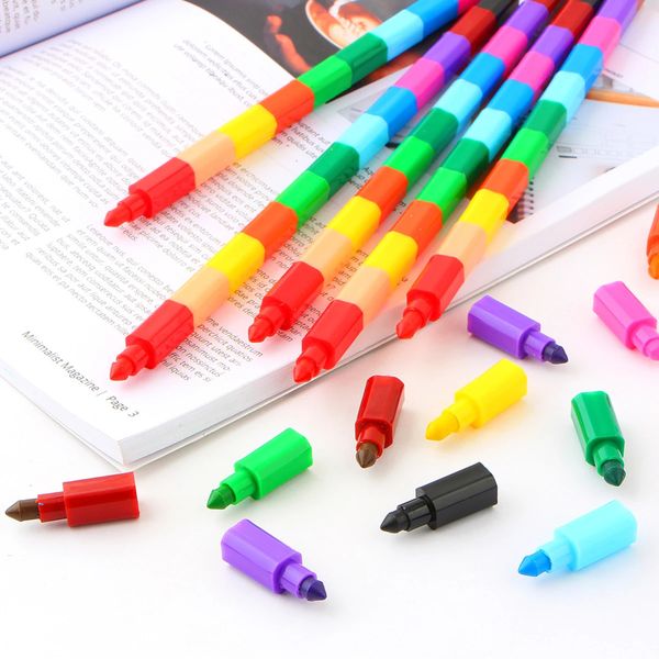 Crayon 11 pièces créatif 12 couleurs blocs colorés Crayons écolier enfants enfants peinture fournitures cadeau bébé dessin jouets 231219