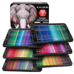Crayon 180 pièces ensemble de Crayons de couleur dessin Art professionnel pour peinture croquis métal huileux couleur plomb fournitures scolaires 231010