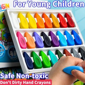 Crayon 24 couleurs Crayons de cire pour bébé enfants lavable sûr peinture outil de dessin Crayon pour étudiants école bureau Art Supply 231108