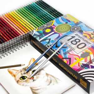 Crayon 4872120160180 Crayons de couleur d'huile professionnelle Crayons Dessin Dessin Wood Watercolor crayon Sketch Art Supplies Children Gifts 231010
