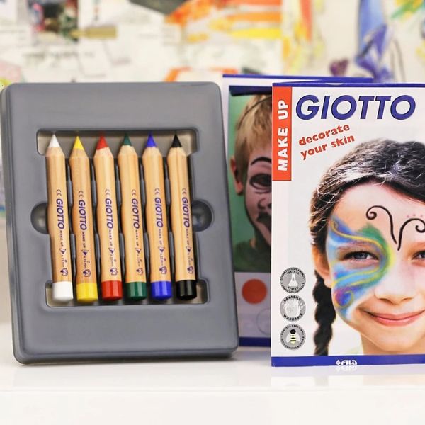 Crayón Italia Giotto 6 colores naturales niños cara cuerpo marcado pastel lápiz fiesta maquillaje pintura escuela niño dibujo lápices 231010