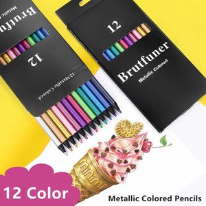 Crayons crayons 12 couleurs de couleur métal