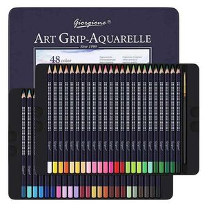 Crayon Pencils Professional Watercolor Pencil Set 12/36/48/72/120 Kleurpotlood water oplosbaar schetsenpotlood met borstel Art Supplies WX5.23