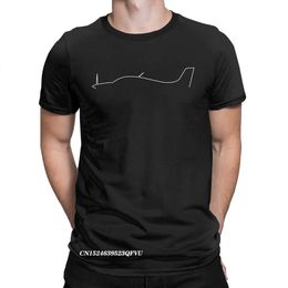 Crazy Airplane Cirrus Minimalista Outline Camisetas para hombres Camiseta de avión de aviación de algodón premium Camiseta para adultos 240429