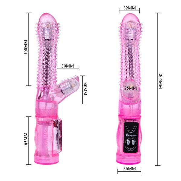 Godes Crazy G Spot timulation Vibrator Dual Vibrating Massager Sex Toys Emboss Design # T701