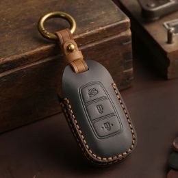 Etui clés de voiture en cuir Crazy Horse, pour Hyundai I30 Ix35 Encino Santa Fe TM 2019 I30 Solaris Azera Elantra Grandeur Accent