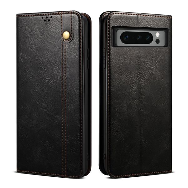 Fundas de teléfono Crazy Horse para Google Pixel 8A 8 7 7A 6 6A Pro Samsung Iphone Funda de cuero tipo billetera