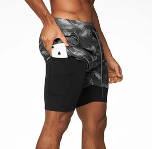 Crazy Muscle heren buitenlandse handel fitness shorts buitensporten vrijetijdsbesteding multi-pocket losse dubbellaagse broek