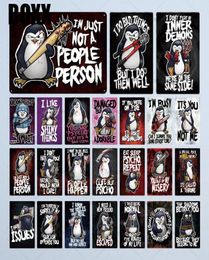 Crazy Penguin Metalen Tin Bord Grappige Metalen Poster Ijzer Schilderen Home Decor Decoratieve Metalen Plaat Muur Decor2946737