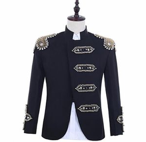 Promoción loca Sequins Black Blazer Men Suits Diseños de la chaqueta Mens Stage Stage Stars Dance Star Style Vestido Punk Masculino Hom7042125