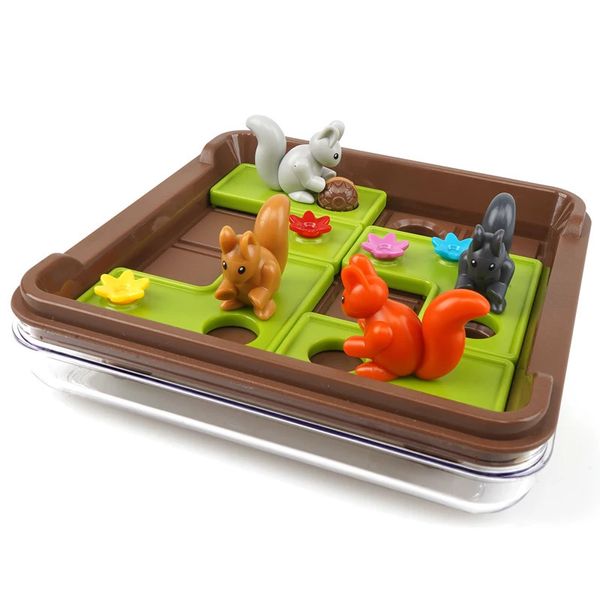 Crazy Squirrel Kids Puzzle Portable Table Mindfulness Juego de cerebro Juego de cerebro Tablero lógico Ejercicio Memoria Las ardillas se vuelven locas 240401