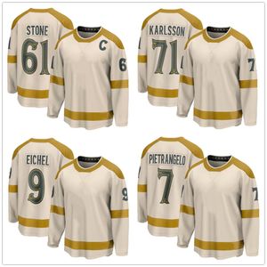 Crème 2024 Jerseys de hockey classique d'hiver 61 Mark Stone 71 William Karlsson 9 Jack Eichel 7 Alex Pietrangelo 81 Jonathan Marchessault 2 Zach Whitecloud