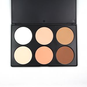 Pers Gezichtspoeders Make-up Plus Foundation 6 kleuren poederpalet Fond De Teint voor vrouwen Dagelijks gebruik Herstellen Makkelijk te dragen Natuurlijk Brighten Whitening Professionele make-up