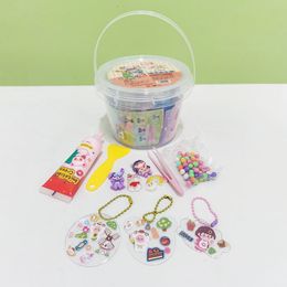 Crème guka gelukkige bucket set J-8004 schattig handaccountmateriaal emmer handgemaakt materiaal kleine set