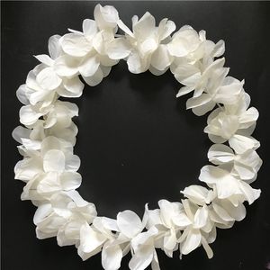 Crème Hawaiian Hula Leis Festive Party Garland Collier Fleurs Couronnes Artificiel Silk Wisteria Garden suspendue Fleurs 100pcs Lot