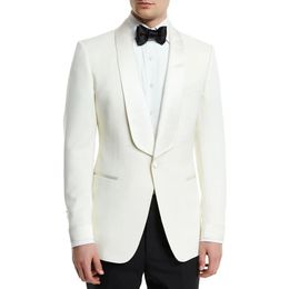 Crème Ivory Men Costumes Suisseau de marié Tuxedos Pant Suit de mariage pour hommes Fashion Wedding Party Partne Performance 231221