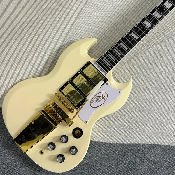 Crema amarillo color g-400 de alta calidad guitarra guitarra hardware dorado pequeño guardia de recolección en stock envío gratuito a la derecha