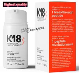 Crèmes K18 Leavein K18 Moleculaire reparatie K18 Bleach Leavein Reparatie reparatie Haarmasker om te beschadigen door K18 Haarverzorging 50 ml