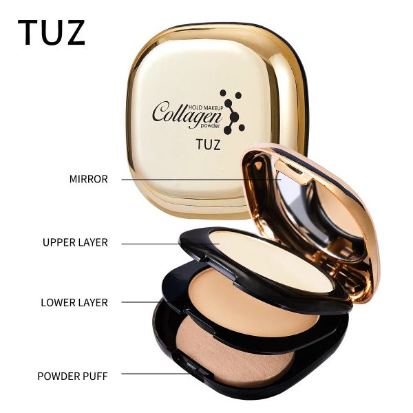 Crèmes tuz collagène double couche poudre mate cache-cernes réparation maquillage maquillage professionnel outil de maquillage facial