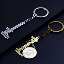 Creatief 0-4cm Mini Vernier Keychain-remklauw meten Get Gereedschappen Keyring Telefoon Charm USB Drive Accessoire Ruler Pendant