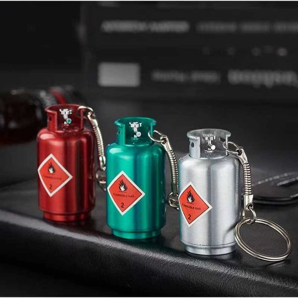 Encendedor de queroseno creativo 10000 veces compatible con forma de tanque de Gas, llavero portátil impermeable para exteriores, accesorios para fumar, Gadgets ID1T