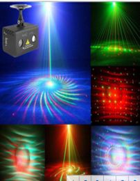 Creative 20 Gobos Remote Control Professional 2 Heads RG Laser Blue LED Minilaser Stage Light Mini Party Light1864688