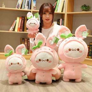 Creatief 3065cm Super schattig konijnen Dumpling Toy Gebouwde mooie dieren pluche pop voor Ldren Soft Cushion Gifts For Girls J220729