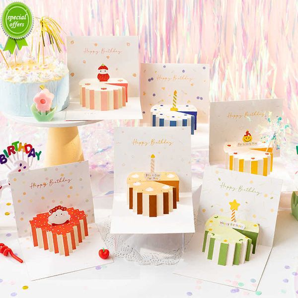 Tarjeta de felicitación de cumpleaños 3D creativa tarjeta de bendición manuscrita regalo de cumpleaños con sobre y pegatinas