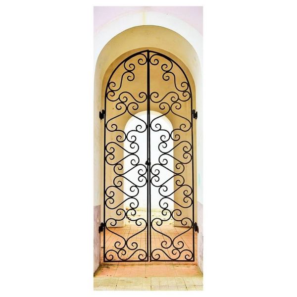 Autocollant de porte 3D créatif Style arabe, papier peint Mural auto-adhésif amovible et étanche, décoration de maison, DIY bricolage, Sticke329l