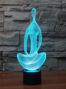 Creatieve 3D LED-nachtlamp Meditatievorm Bureautafellamp Lampara RGB 7 kleuren Geleidelijke verandering Nachtlampje USB-basis Touch-schakelaar6127958